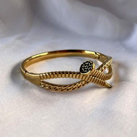 18K Gold Plated Twisted Rope Textured Kada